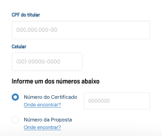 Formulário com CPF, e-mail e celular