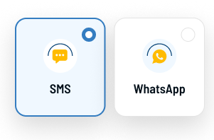 Escolha entre SMS ou WhatsApp